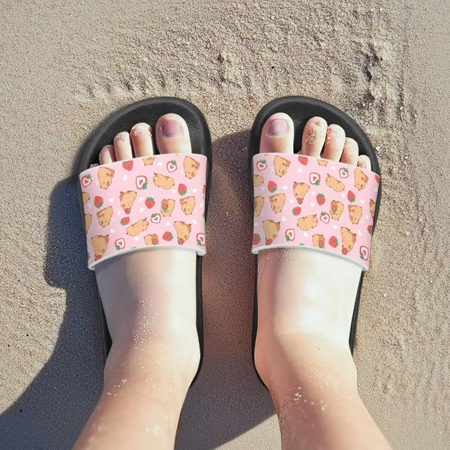 Kids Axolotl Slides Sandals for Girls Summer Beach Slippers Quick Drying Shower Slides Casual Open Toe Shoes