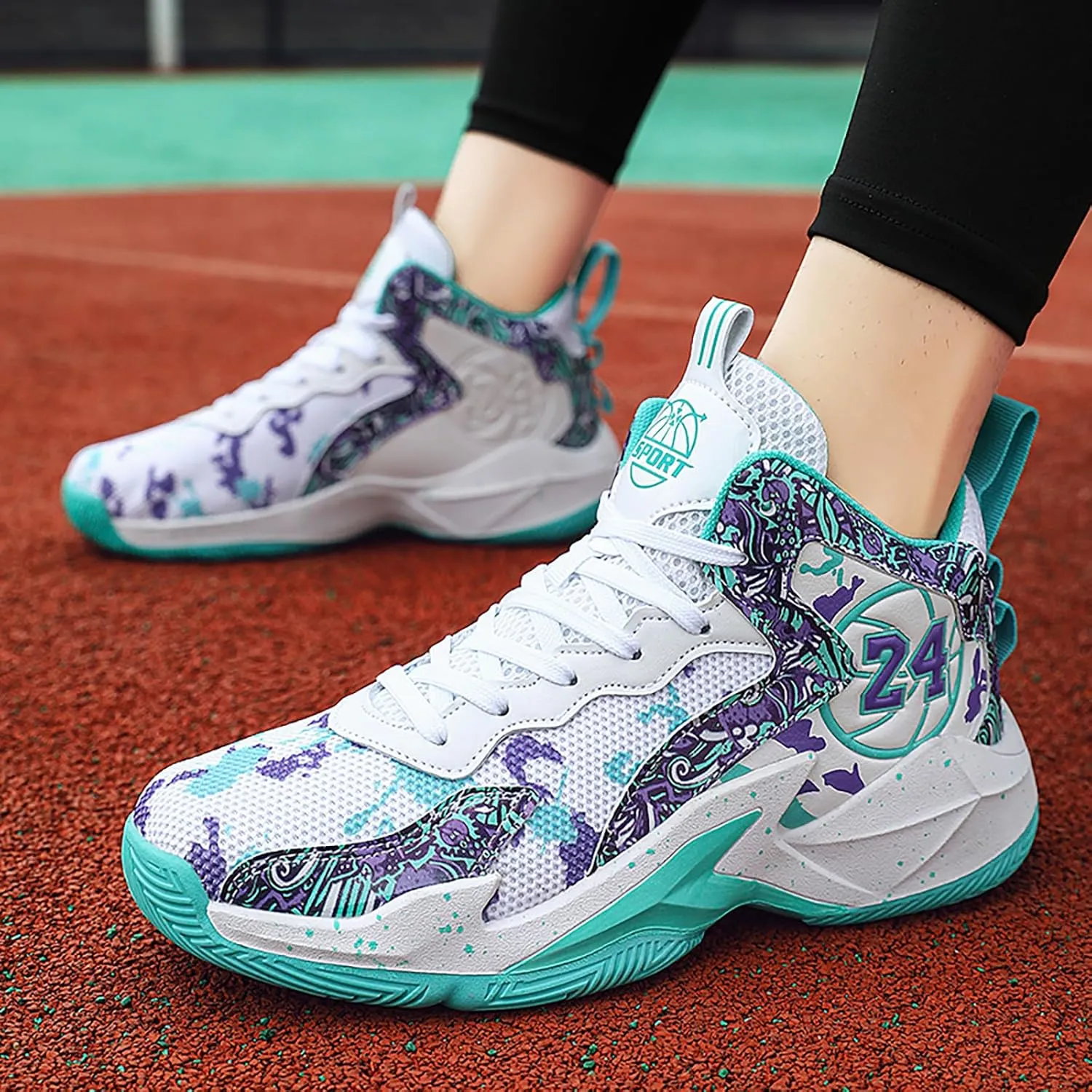 Kids Basketball Shoes High Top Youth Fashion Sneakers Girls Casual Sports Basketball Shoes Breathable Comfortable Boys Sneakers for Big Kids