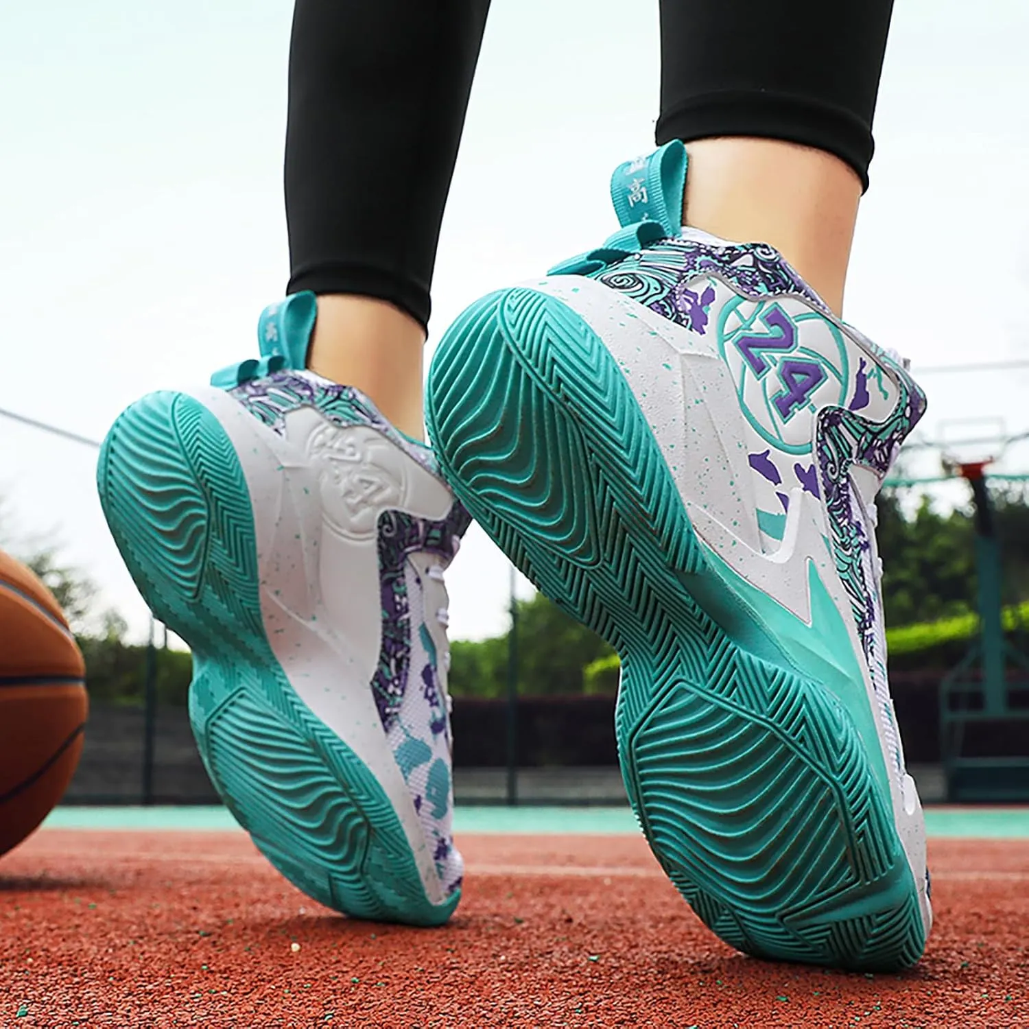 Kids Basketball Shoes High Top Youth Fashion Sneakers Girls Casual Sports Basketball Shoes Breathable Comfortable Boys Sneakers for Big Kids