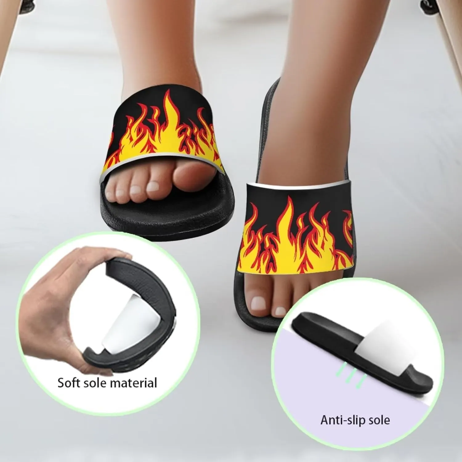 Kids Sandals Boys Quick Drying Bathroom Shower Sandal Summer Beach Pool Slippers with Non-Slip Sole