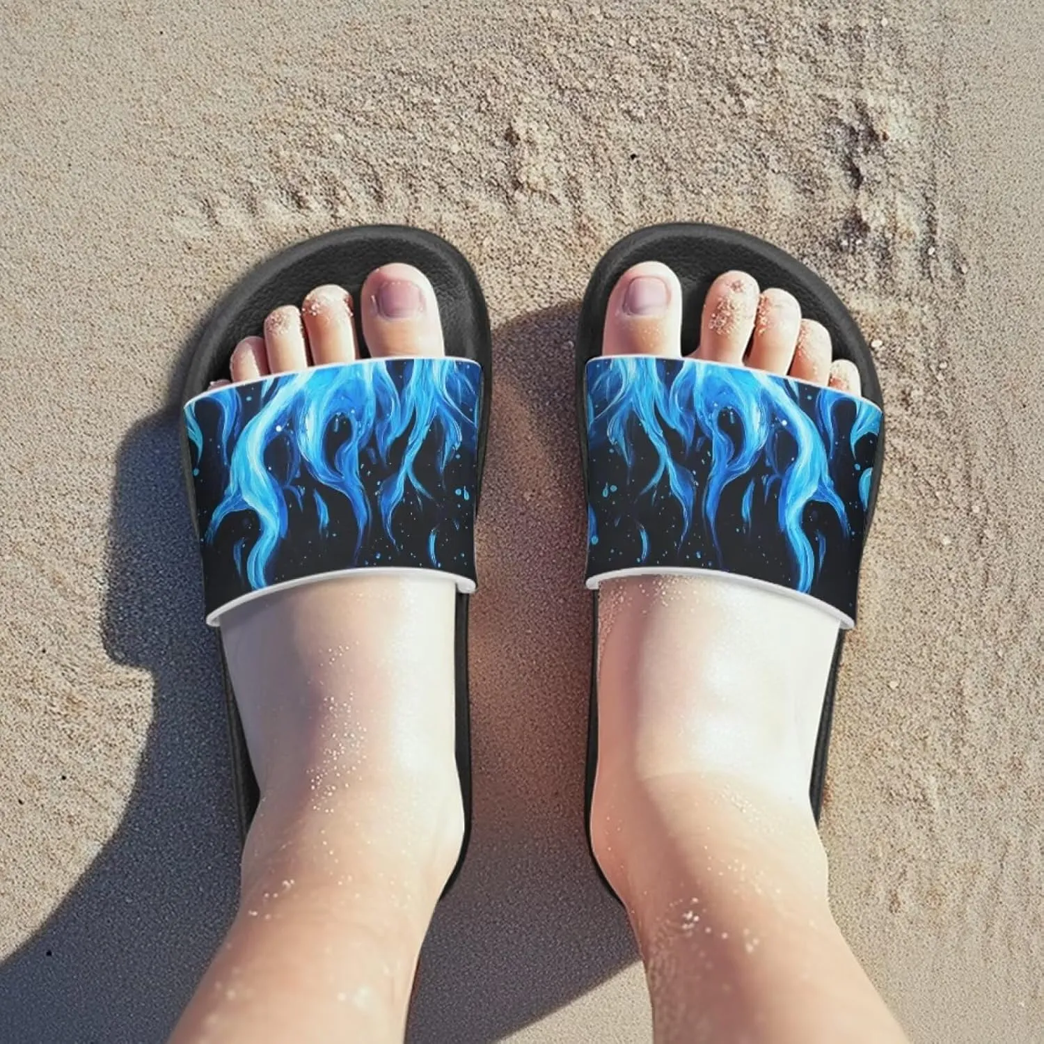 Kids Sandals Boys Quick Drying Bathroom Shower Sandal Summer Beach Pool Slippers with Non-Slip Sole