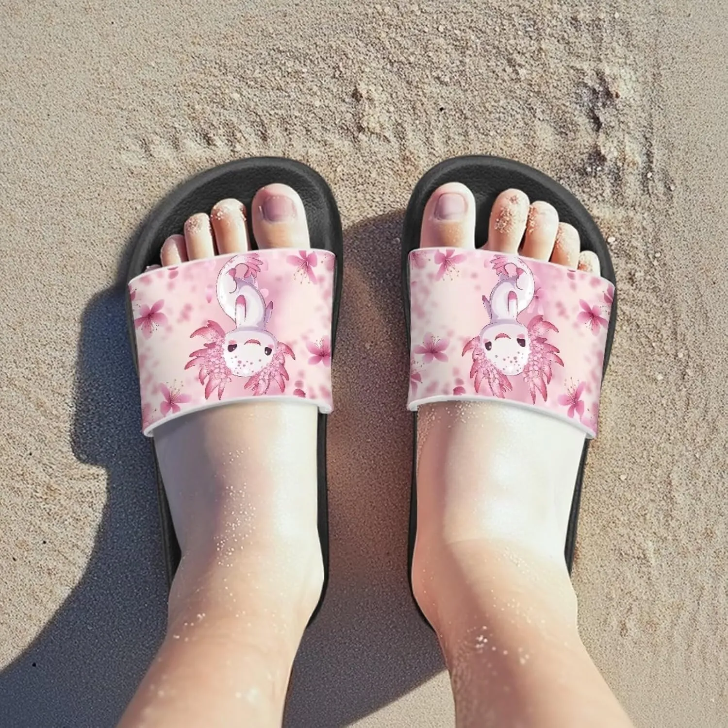 Kids Slippers for Girls Cute Animal Print Sandals Non Slip Quick Drying Shower Slides Bathroom Shoes