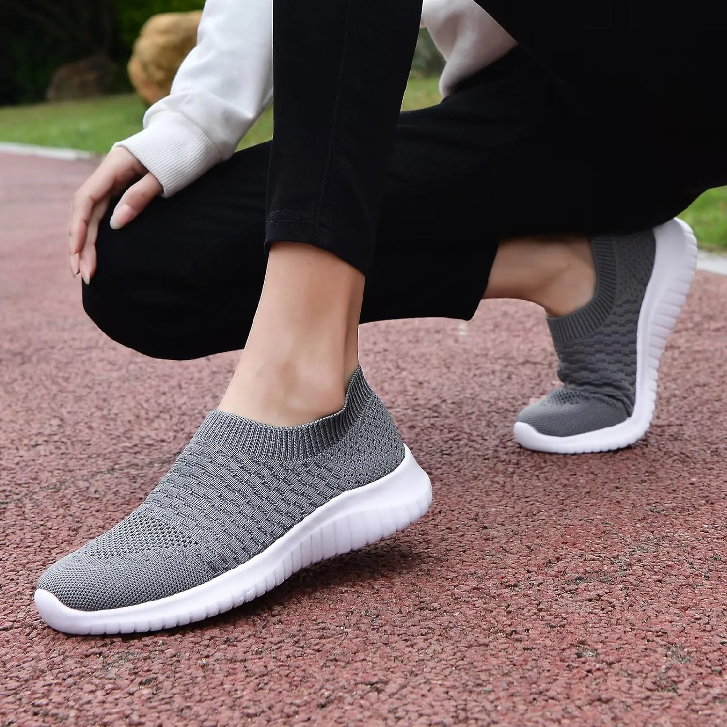 konhill Women's Walking Tennis Shoes - Lightweight Athletic Casual Gym Slip on Sneakers