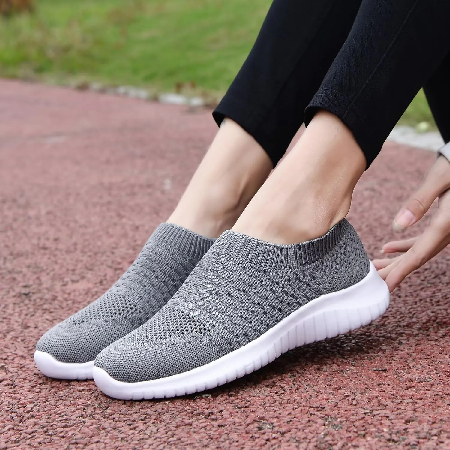konhill Women's Walking Tennis Shoes - Lightweight Athletic Casual Gym Slip on Sneakers