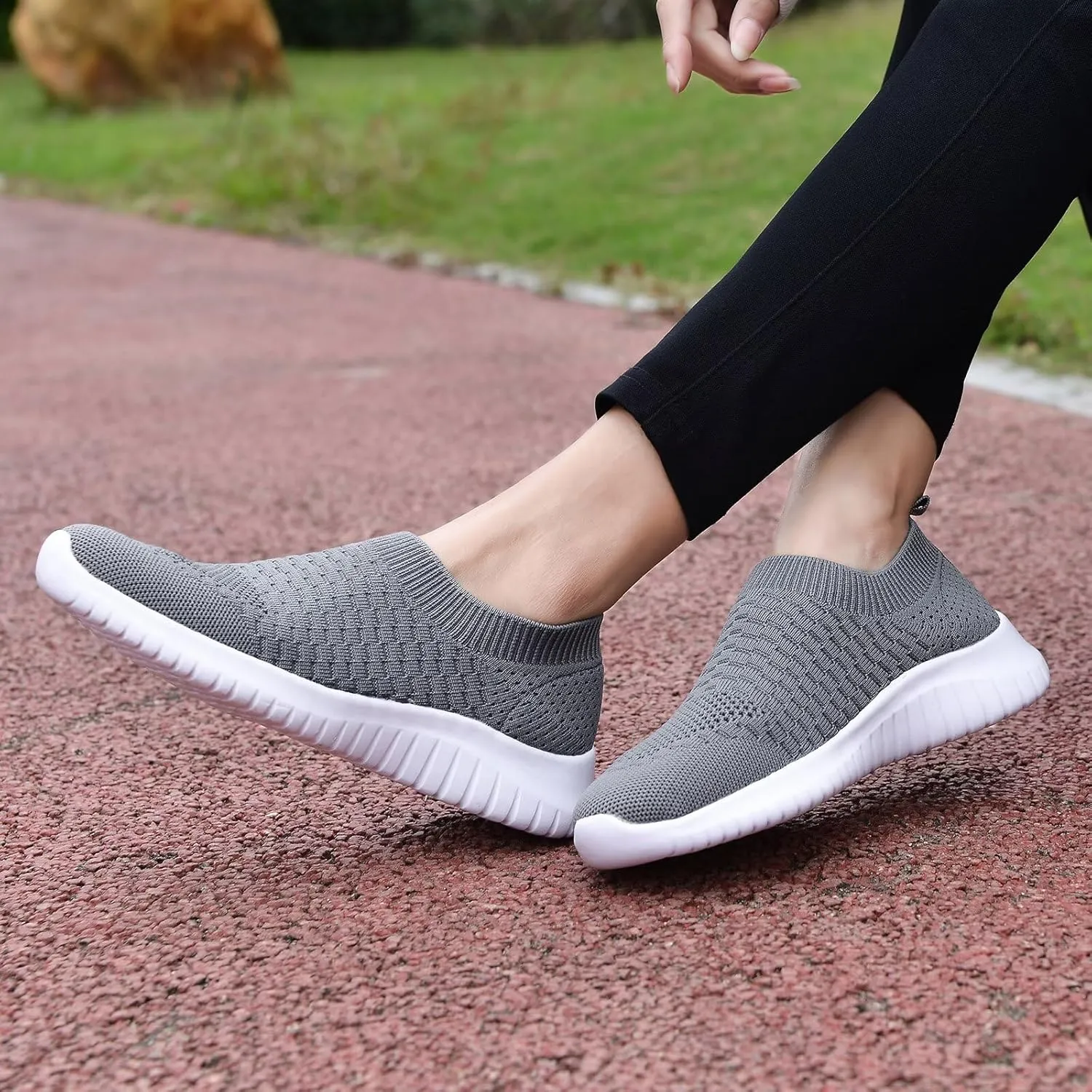 konhill Women's Walking Tennis Shoes - Lightweight Athletic Casual Gym Slip on Sneakers