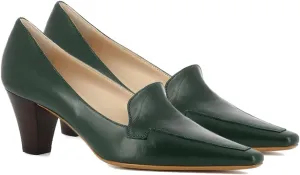 LEHOOR Women Vintage Chunky Block Heel Pumps Shoes Square Pointed Toe Slip On Formal Office Work Business Loafers Shoes Suede Snakeskin Cone Heel Oxford Shoe Ladies Professional Chic Fall 4-11 M US