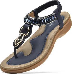 Littleplum Womens Sandals Comfort Arch Support Sandals Summer Walking Shoes Casual Ankle Elastic Flip Flops Shoes