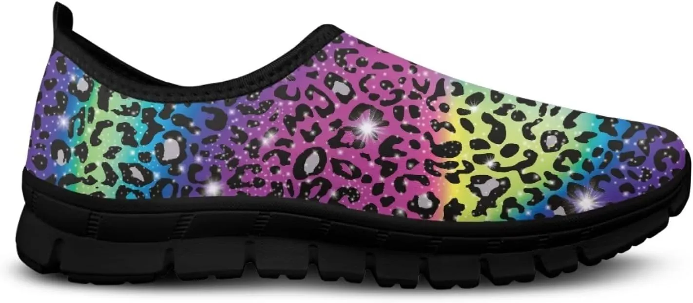 Low-Cut Animal Print Casual Shoes Zapatos Squecher de Mujer Laceless Sneakers Non-Slip Walking Shoes