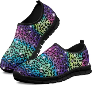 Low-Cut Animal Print Casual Shoes Zapatos Squecher de Mujer Laceless Sneakers Non-Slip Walking Shoes