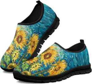 Low-Cut Flowers Print Casual Shoes for Women - Laceless Sneakers, Non-Slip Walking Shoes, Tennis Shoes, Comfortable & Stylish