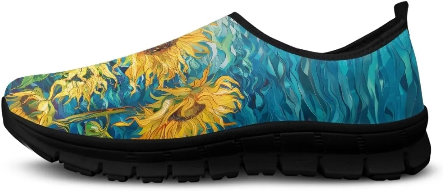 Low-Cut Flowers Print Casual Shoes for Women - Laceless Sneakers, Non-Slip Walking Shoes, Tennis Shoes, Comfortable & Stylish