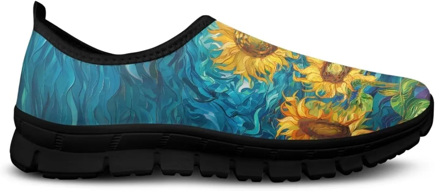 Low-Cut Flowers Print Casual Shoes for Women - Laceless Sneakers, Non-Slip Walking Shoes, Tennis Shoes, Comfortable & Stylish