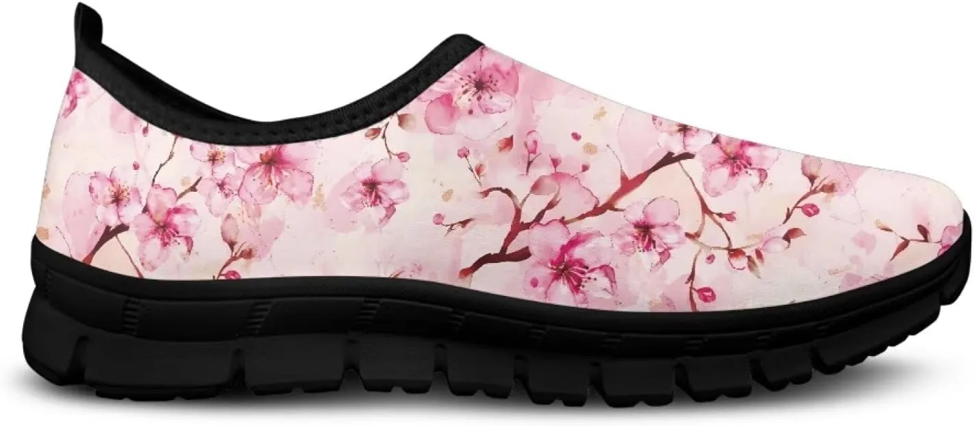 Low-Cut Flowers Print Casual Shoes for Women - Laceless Sneakers, Non-Slip Walking Shoes, Tennis Shoes, Comfortable & Stylish