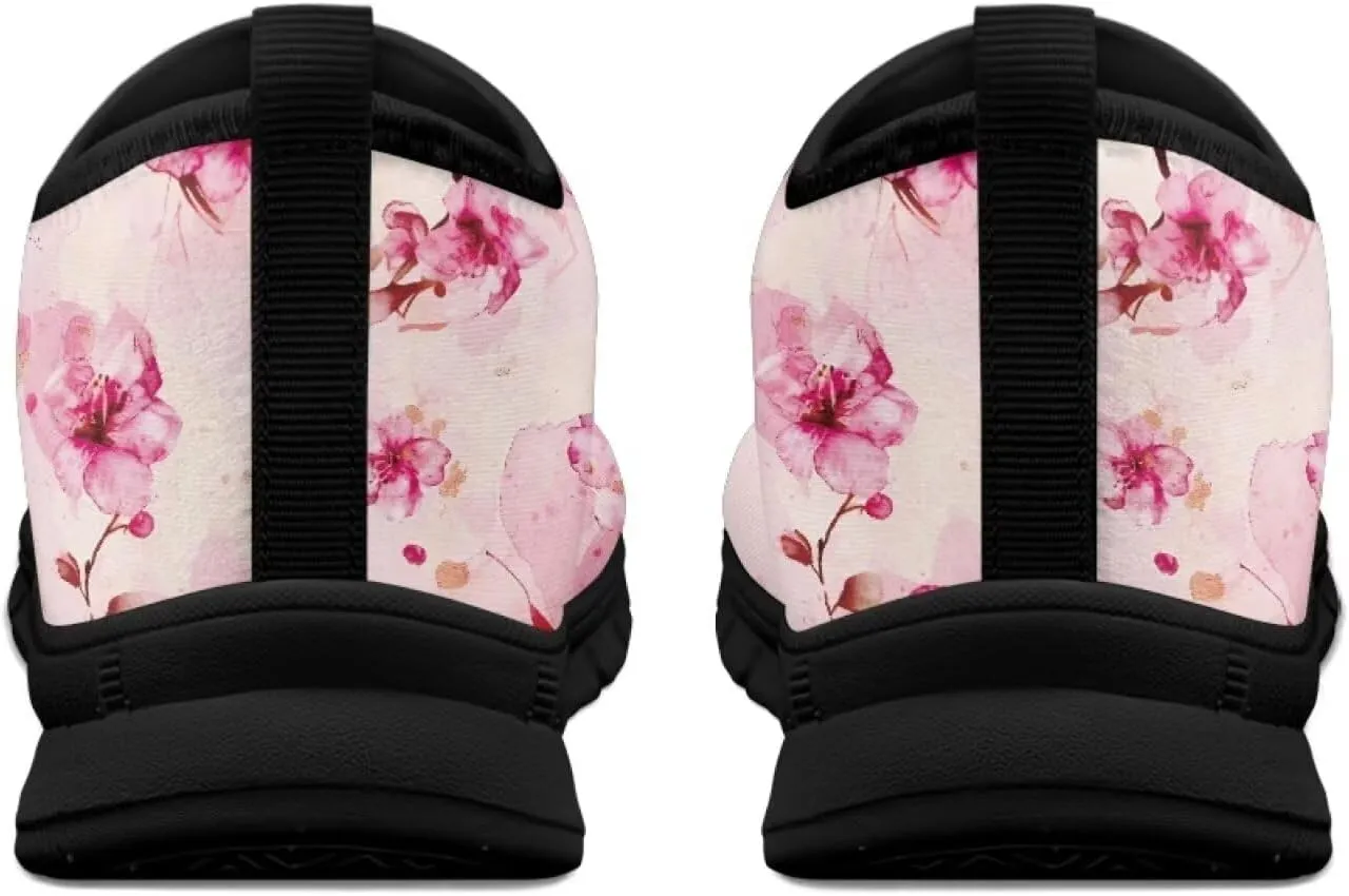 Low-Cut Flowers Print Casual Shoes for Women - Laceless Sneakers, Non-Slip Walking Shoes, Tennis Shoes, Comfortable & Stylish