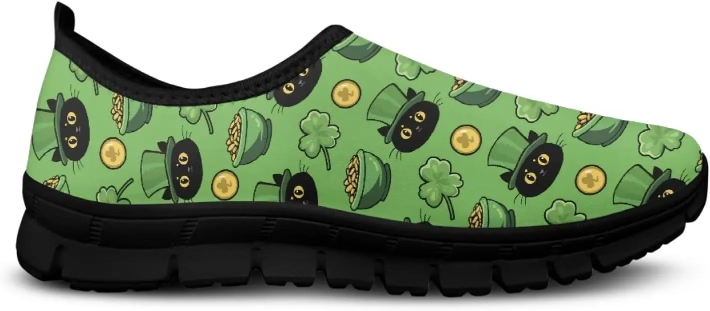 Low-Cut Saint Patrick's Day Casual Shoes - Stylish Tennis & Walking Footwear, Polyester Fabric Women's Sneakers