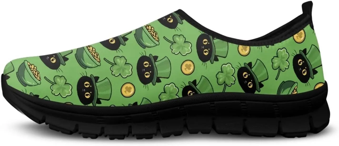 Low-Cut Saint Patrick's Day Casual Shoes - Stylish Tennis & Walking Footwear, Polyester Fabric Women's Sneakers