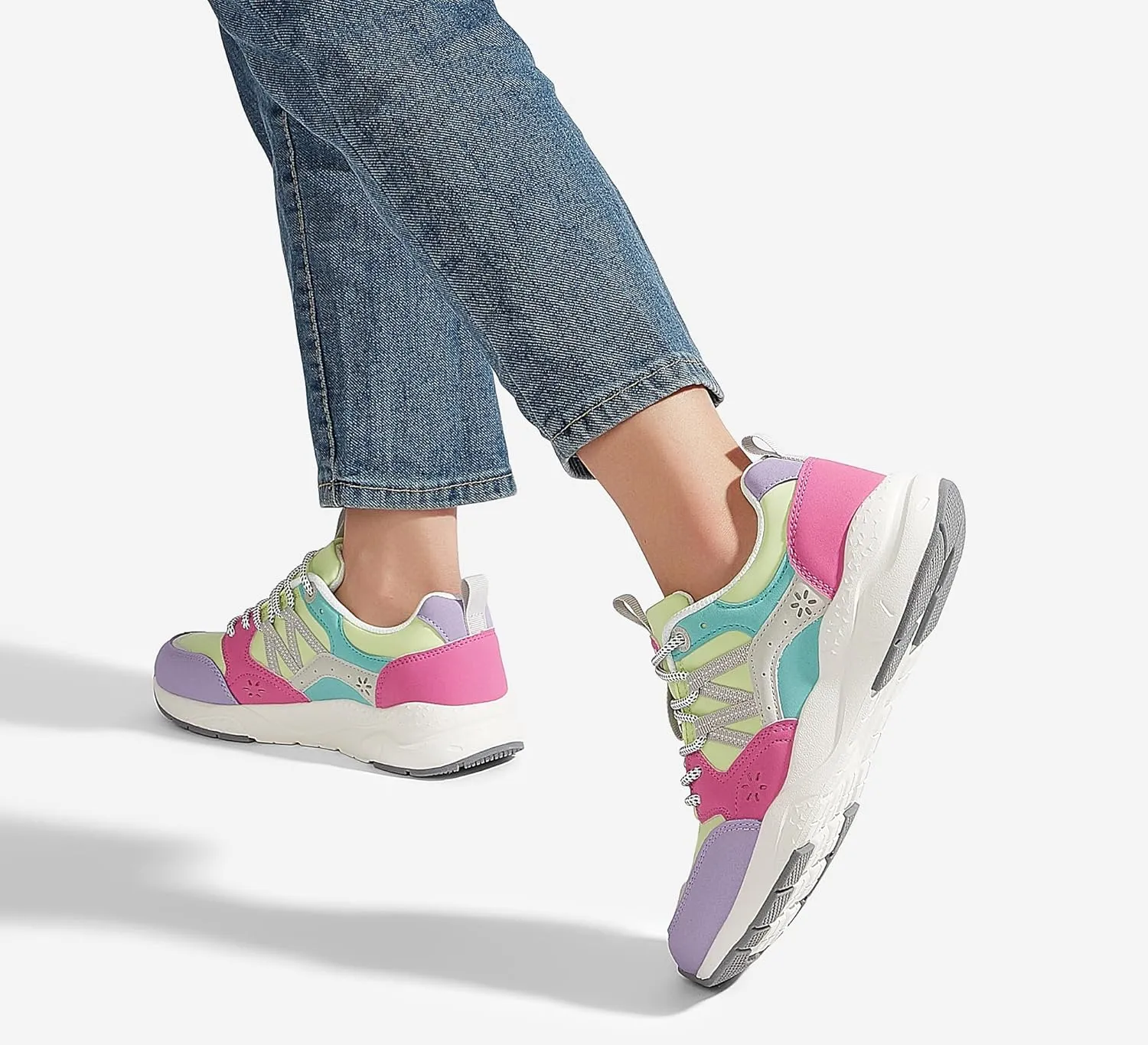 LUCKY STEP Women's Platform Fashion Sneakers Classic Casual Walking Shoes Running Trendy Travel Tennis Colorful Footwear