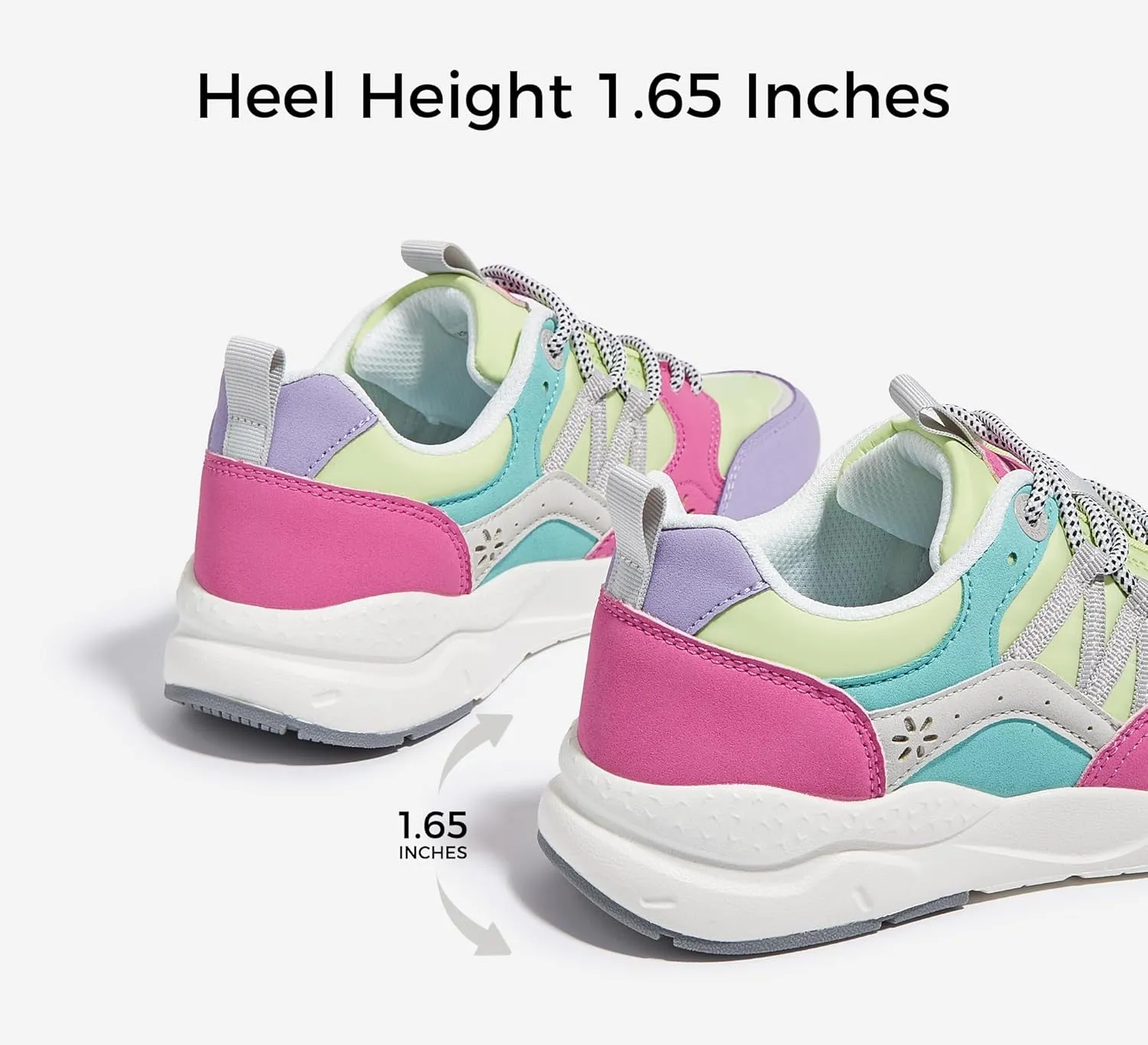 LUCKY STEP Women's Platform Fashion Sneakers Classic Casual Walking Shoes Running Trendy Travel Tennis Colorful Footwear