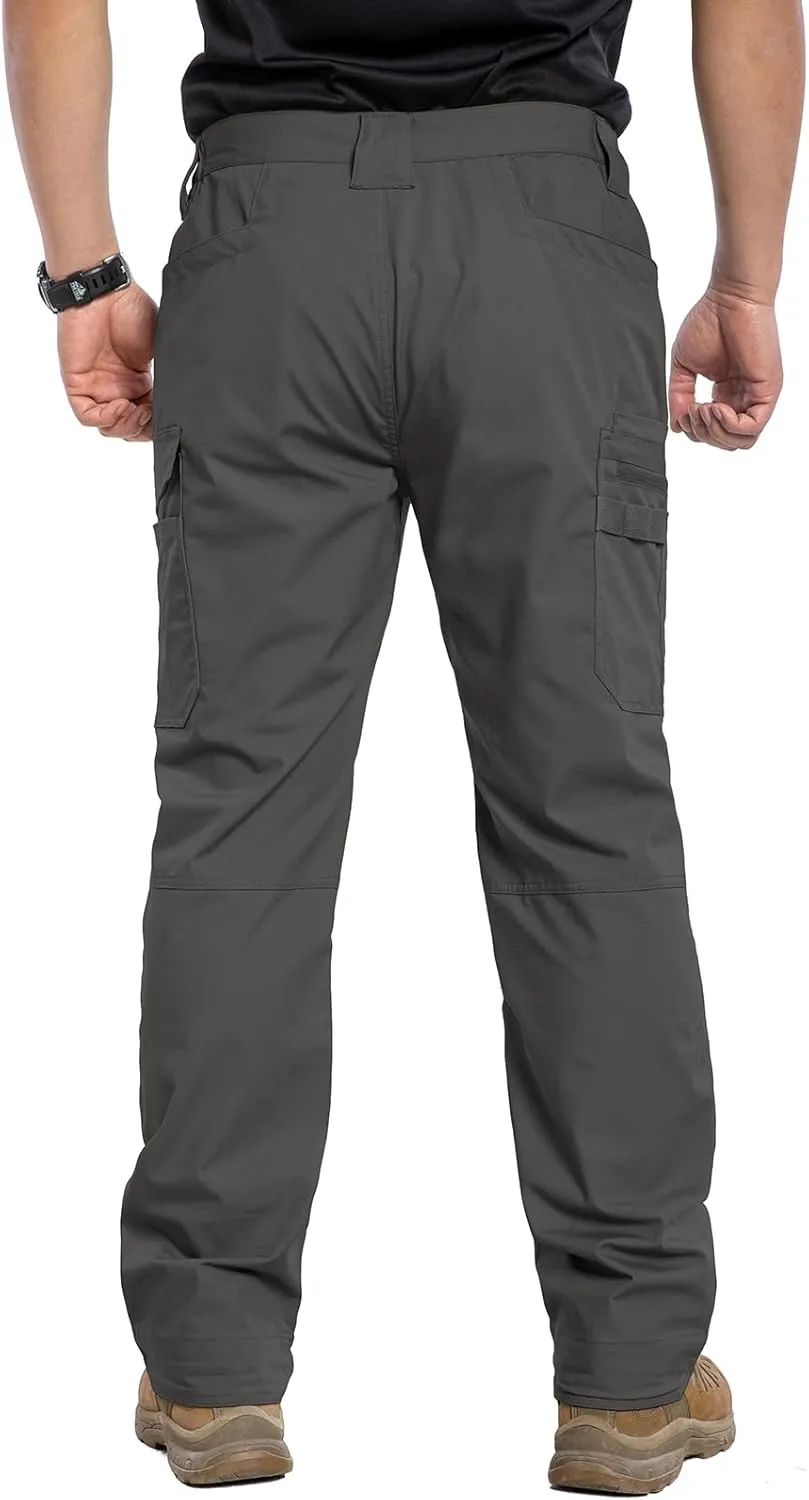 MANSDOUR Men's Ripstop Stretch Work Pants Lightweight Water Resistant Flex Cargo Pants Regular Fit EDC Utility Tactical Pants