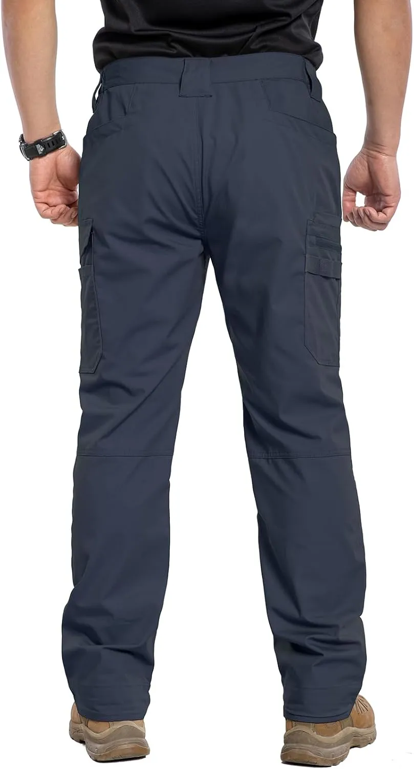 MANSDOUR Men's Ripstop Stretch Work Pants Lightweight Water Resistant Flex Cargo Pants Regular Fit EDC Utility Tactical Pants