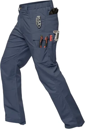 MANSDOUR Men's Ripstop Stretch Work Pants Lightweight Water Resistant Flex Cargo Pants Regular Fit EDC Utility Tactical Pants