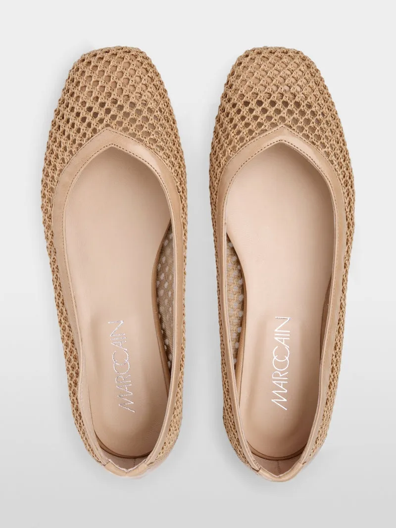 Marc Cain Beige Ballet Pump In Mesh Look