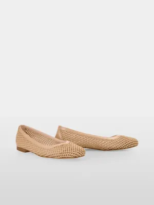 Marc Cain Beige Ballet Pump In Mesh Look