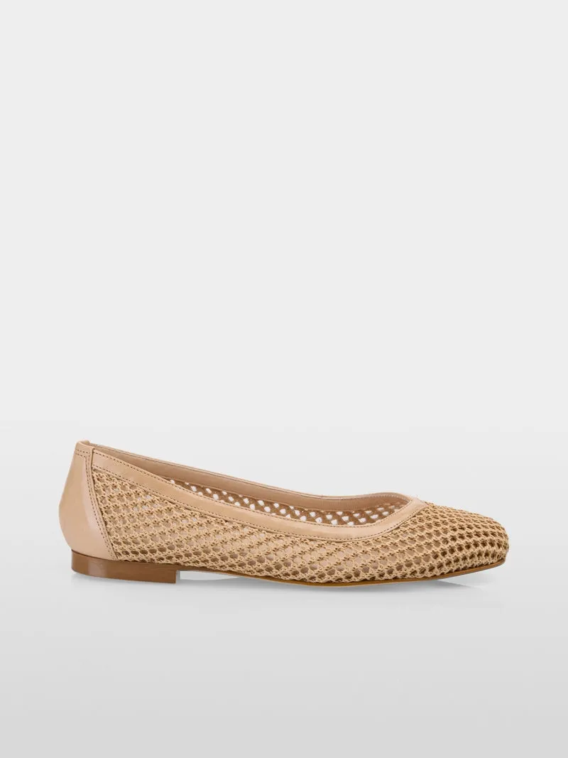 Marc Cain Beige Ballet Pump In Mesh Look