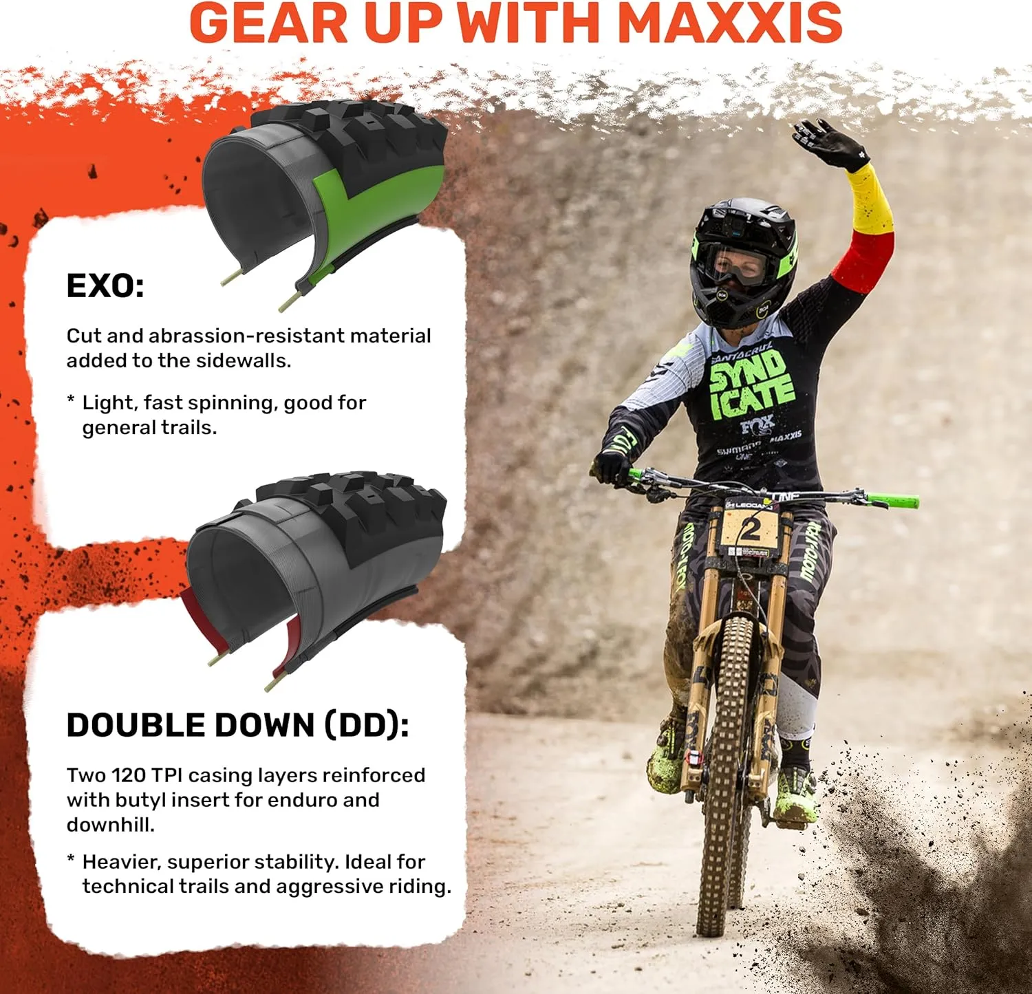 Maxxis Aggressor - Dual Compound - 29, 27.5, 26 - EXO, DD - E25 Rating, Tubeless | Primarily Intended for Rear Wheel Use