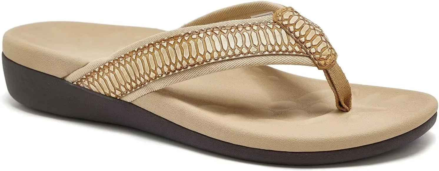 MEGNYA Womens Orthotic Flip Flops, Plantar Fasciitis Sandals for Flat Feet with Arch Support Thong Style Flip Flops, Comfortable Walking Sandals for Beach, Vacation