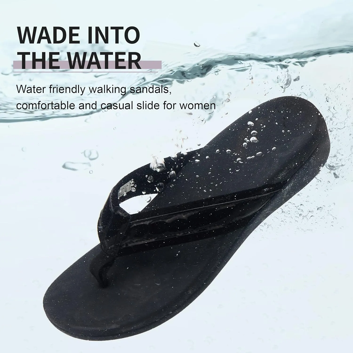 MEGNYA Womens Orthotic Flip Flops, Plantar Fasciitis Sandals for Flat Feet with Arch Support Thong Style Flip Flops, Comfortable Walking Sandals for Beach, Vacation