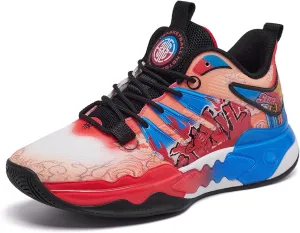 Men's Basketball Shoes Fashion Breathable Sneakers Comfortable Leightweight Running Athletic Lace-Up Non Slip Sport Outdoor Shoe