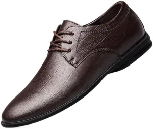 Mens Comfortable Driving Flats Modern Lightweight Casual Lace Up Leather Shoes Elegant Business Office Oxford Shoes