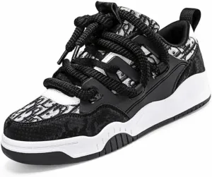 Men's Comfy Trendy Platform Shoes for Outdoor - Casual Low Top Skate Shoes, Non Slip Sneakers Size 4-12.5