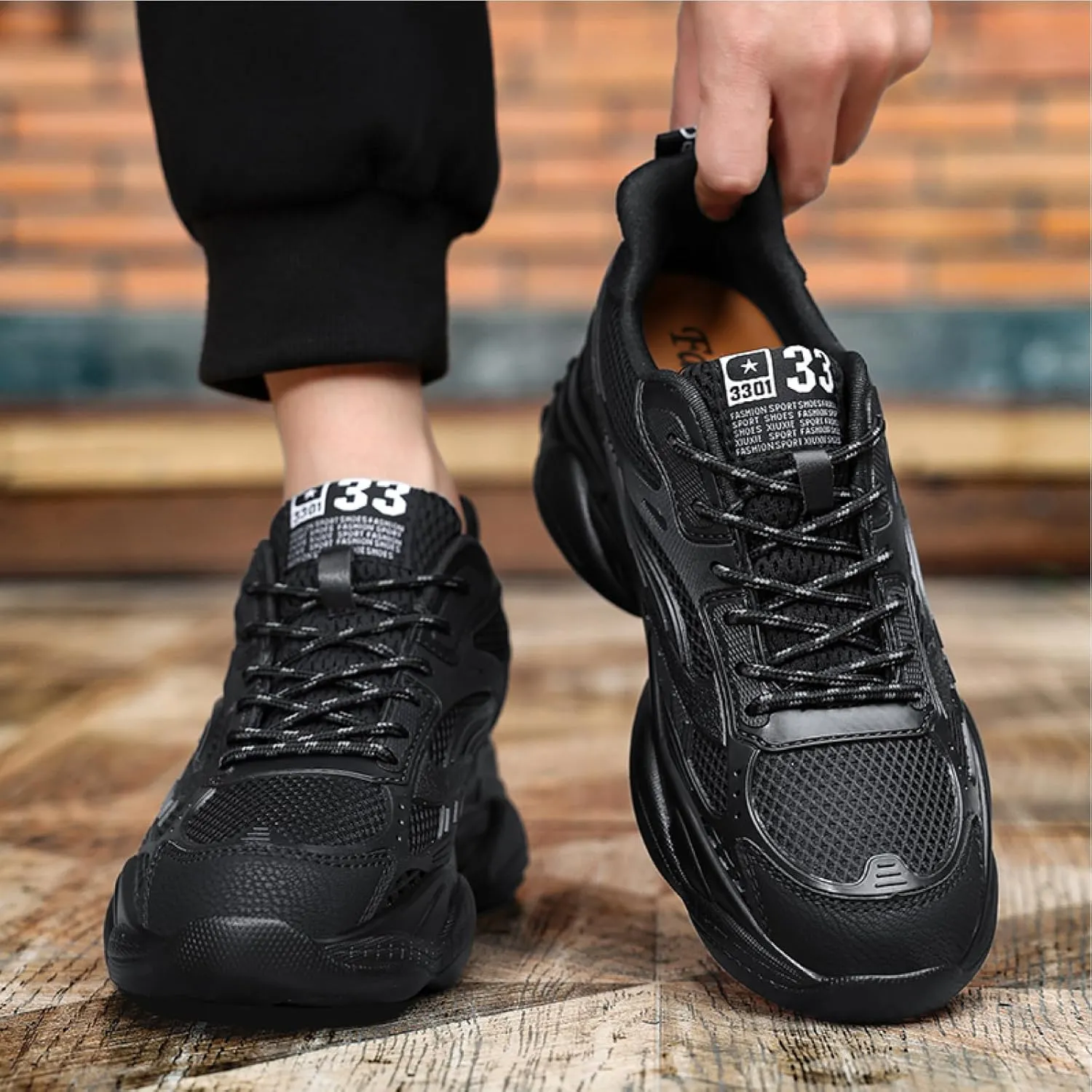 Men’s Elevator Chunky Sneakers 2.4" Height Increase – Invisible Height Boost Athletic Shoes – Fashion Thick-Soled Sport Sneakers – Breathable Walking & Gym Shoes for Casual and Streetwear
