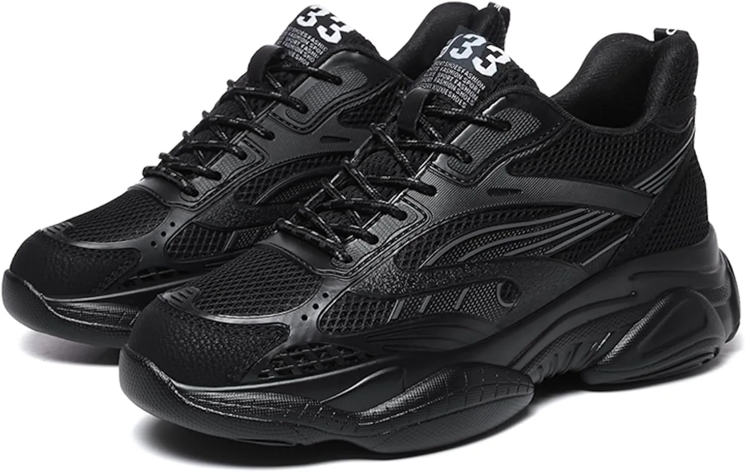 Men’s Elevator Chunky Sneakers 2.4" Height Increase – Invisible Height Boost Athletic Shoes – Fashion Thick-Soled Sport Sneakers – Breathable Walking & Gym Shoes for Casual and Streetwear