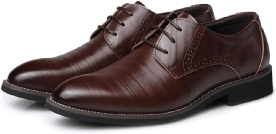 Mens Oxford Shoes Business Leather Casual Lace Up Breathable Loafers Flats Driving Formal Tuxedo Shoes for Men Comfortable