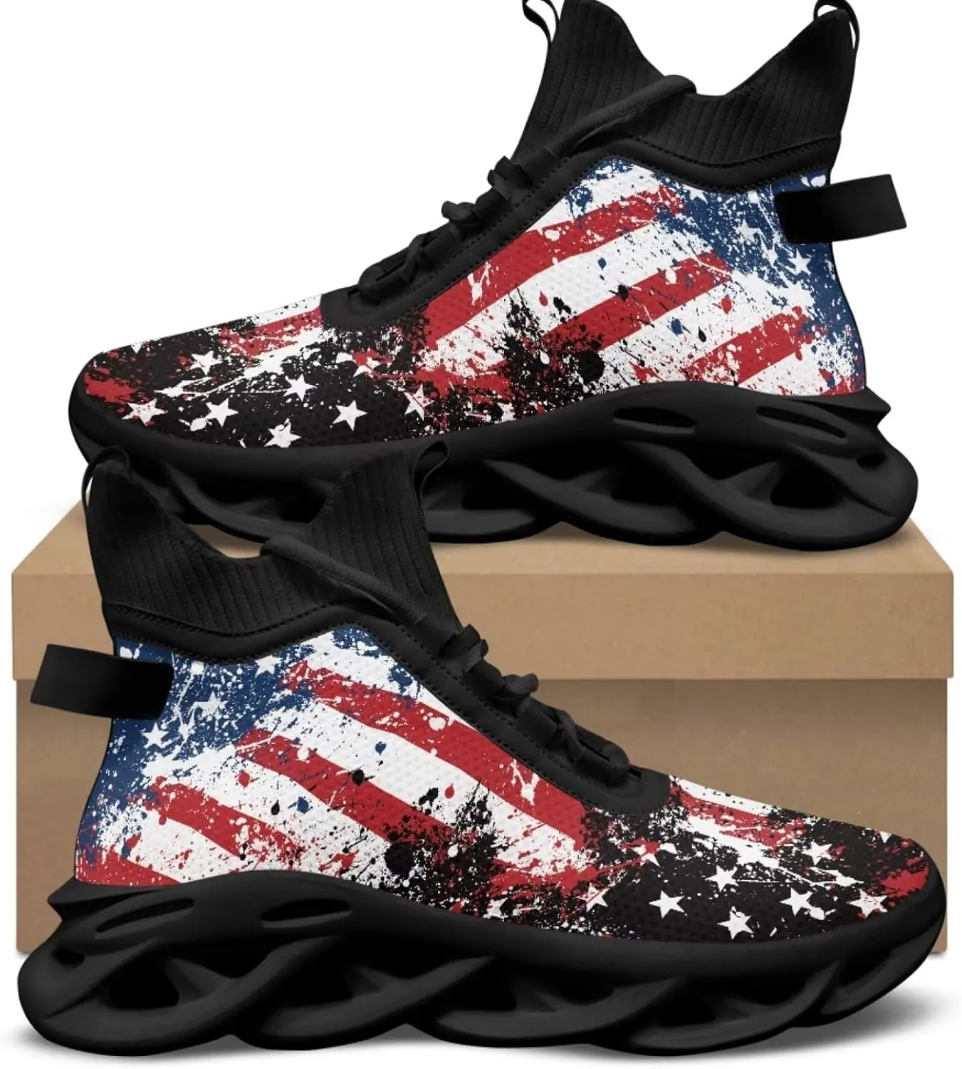 Men's Shoes High Top Blade Shoes Non Slip Athletic Sneakers for Running, Fitness