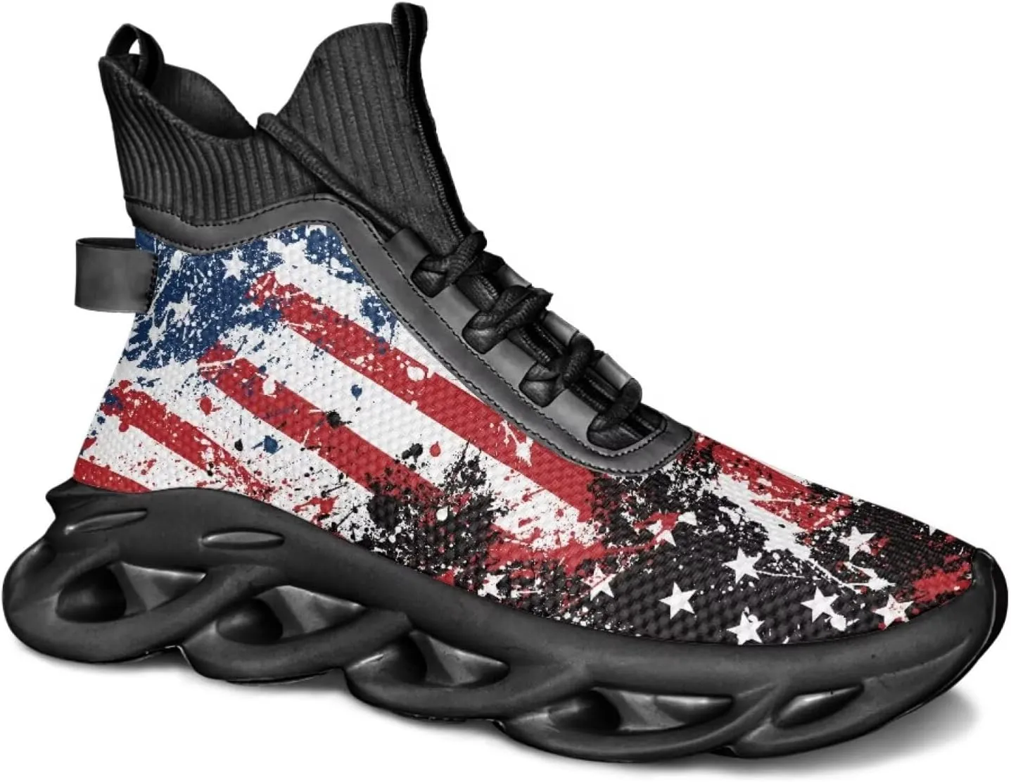 Men's Shoes High Top Blade Shoes Non Slip Athletic Sneakers for Running, Fitness