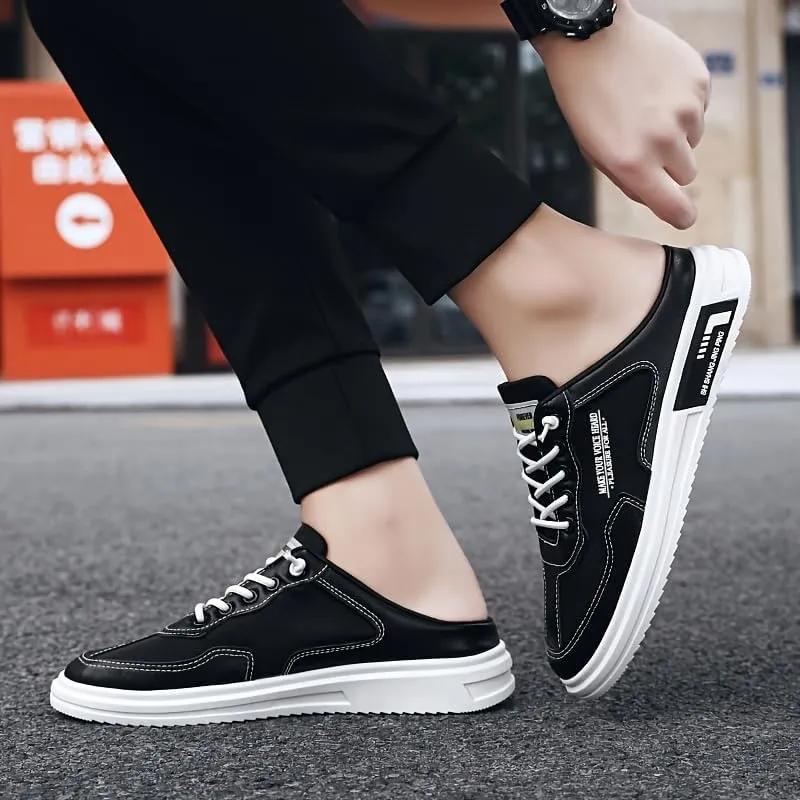 Men's Streetwear Hollow Out Mule Loafers - Breathable Non-Slip Slip-On Shoes for Outdoor Casual Wear, Comfort Walking & Urban Style