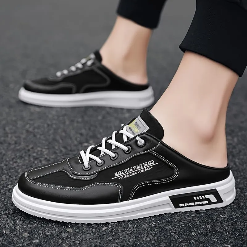 Men's Streetwear Hollow Out Mule Loafers - Breathable Non-Slip Slip-On Shoes for Outdoor Casual Wear, Comfort Walking & Urban Style
