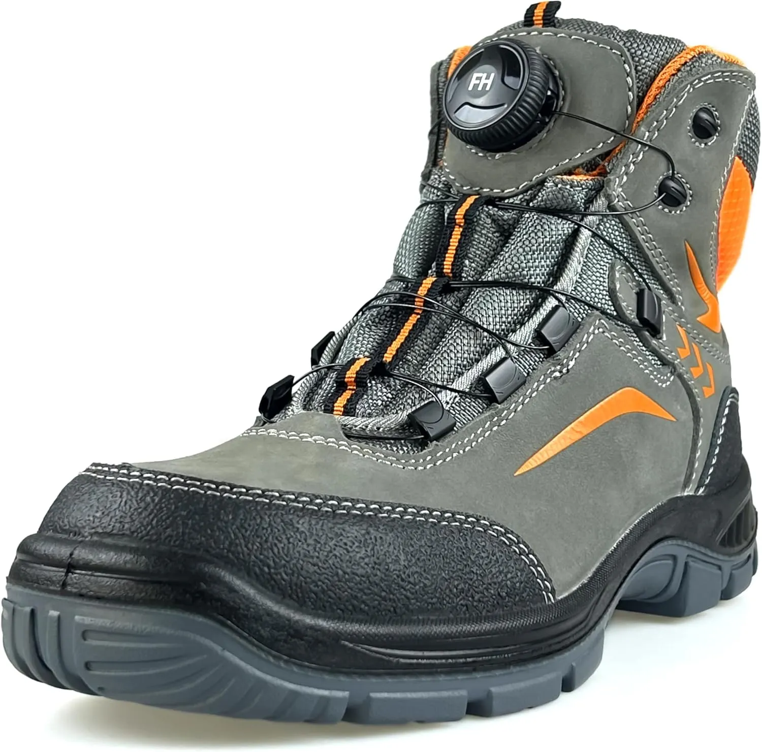Men's Women's Waterproof Work Boots, Composite Toe Safety Boots for Construction, Anti-Slip Rubber Outsole, Shock Absorption, 6KV Insulated Electrical Hazard (Conforms to ASTM)