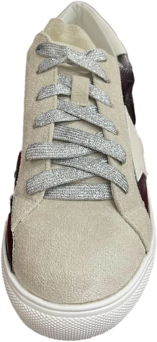 Multi-Fabric Lace-Up Fashion Sneaker