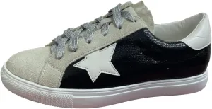 Multi-Fabric Lace-Up Fashion Sneaker