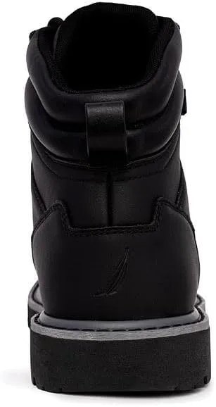 Nautica Mens Casual Lace Up Ankle Boots High Water & Slip Resistant Outdoor Lightweight Utility Leather Shoes for Work, Winter, Walking, Construction.