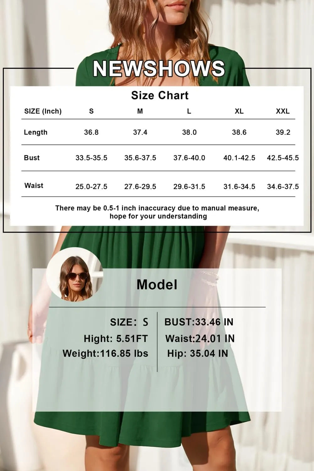 Newshows Women 2025 Summer Dress Square Neck Formal Short Sleeve Business Casual Outfits Ruffle Spring Pockets Sundress