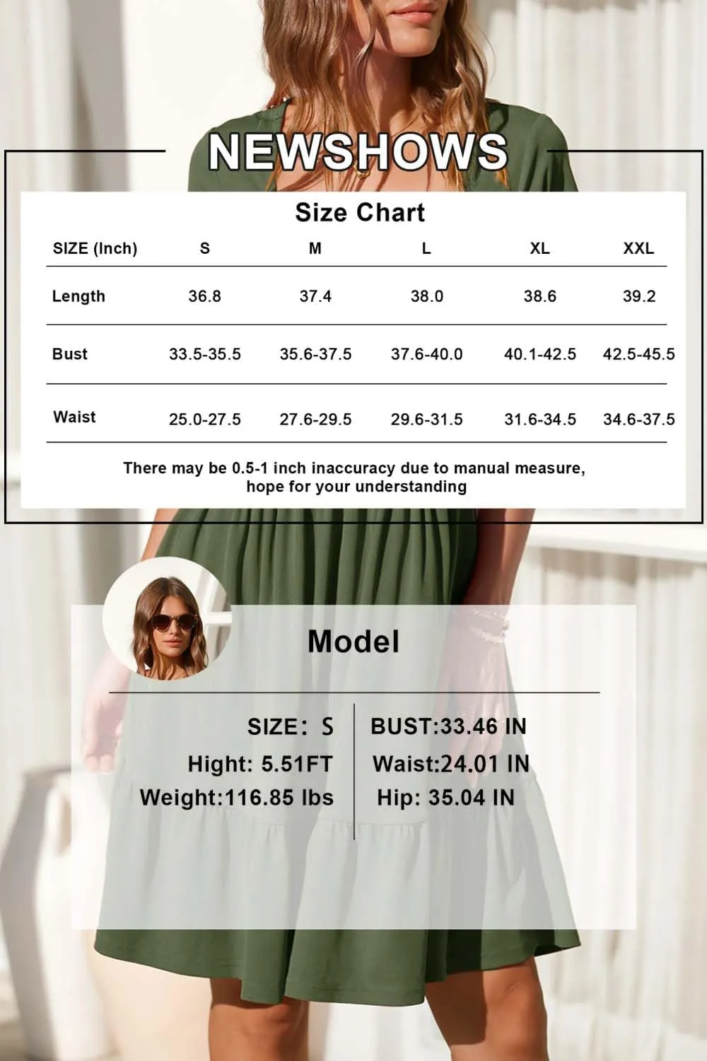 Newshows Women 2025 Summer Dress Square Neck Formal Short Sleeve Business Casual Outfits Ruffle Spring Pockets Sundress
