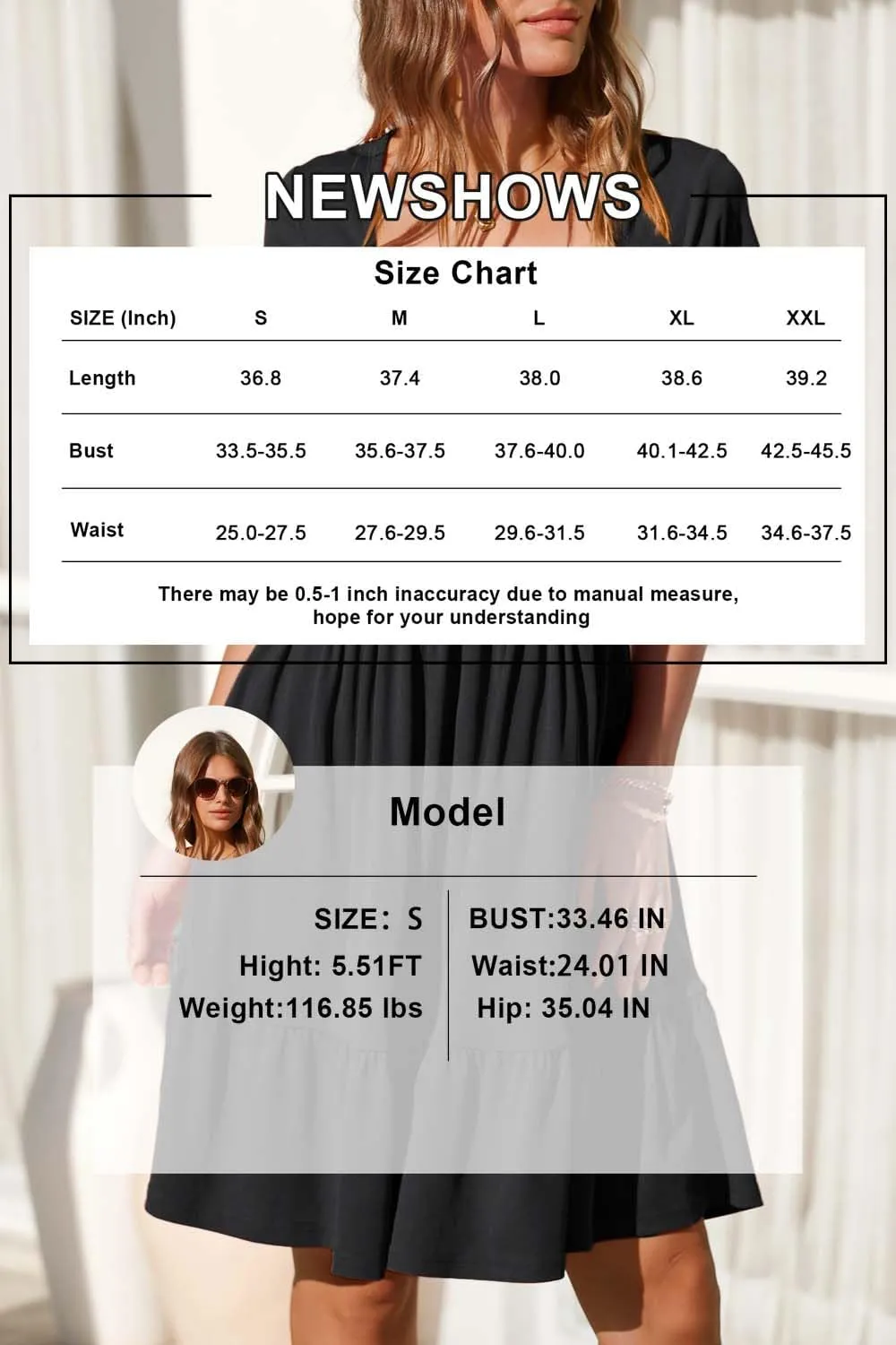 Newshows Women 2025 Summer Dress Square Neck Formal Short Sleeve Business Casual Outfits Ruffle Spring Pockets Sundress