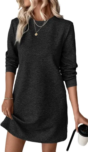 OCSTRADE Womens Summer Shift Dresses Casual Textured Short Sleeve T Shirt Dress Trendy Girls 2025 Vacation Going Out Outfits