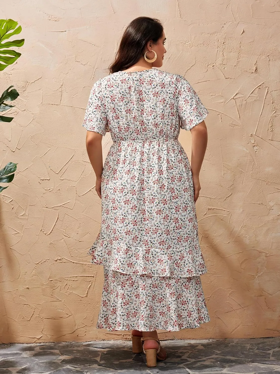 Plus Size Summer Dresses for Women 2025 Floral Maxi Dress Flowy Vacation Dress for Beach Wedding, Church, Garden Party